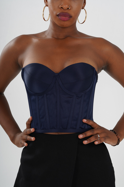 Metay Design Navy blue corset bustier satin model - Price, Reviews