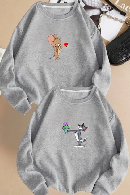Tom and Jerry Printed Lover Combination Design Sweatshirt