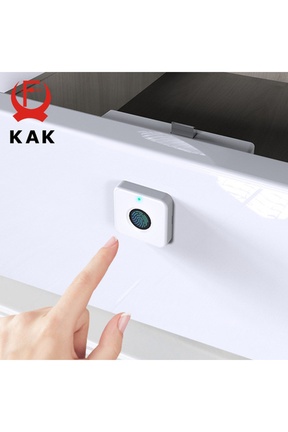 KAK Biometric Fingerprint Lock White Anti-theft Smart Drawer Lock 30x30mm Keyless Fingerprint Sec...