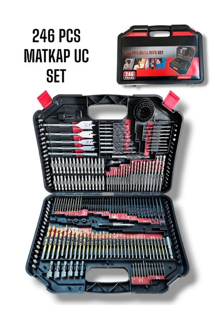 246 PC Darbe ve Metal Matkap ve Tahrik Ucu Seti, Kombine Kullanım için Üfleme Kalıp Saklama Kutusu