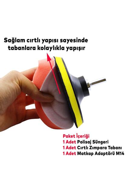 GLASWEN Oto Araç Araba Pasta Cila Polisaj Süngeri + 115 mm Taban +