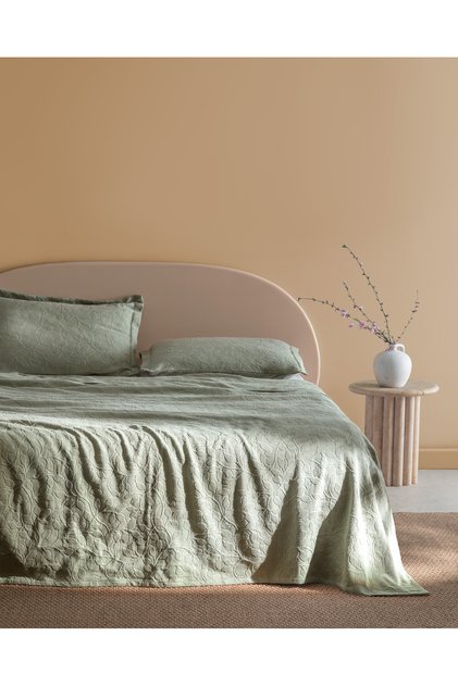 Chantal Einzelbettdecke aus 100 % Baumwolle – Khaki
