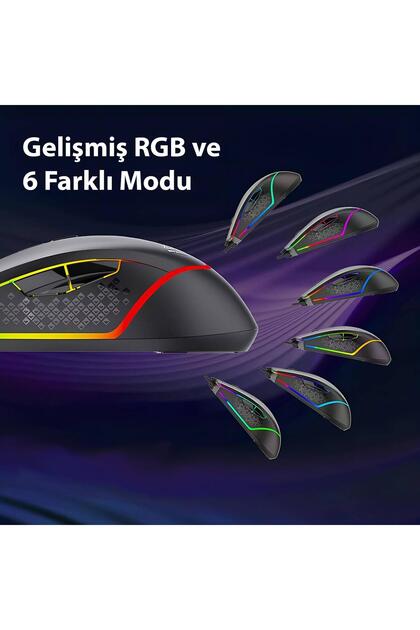 Aula F805 6400dpı Rgb 7 Tuşlu Makro Optik Gaming Oyuncu Mouse