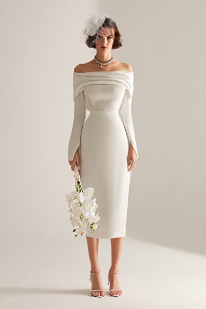 Betty & Sam Nancy Off Shoulder Pencil Skirt Dress- Trendyol Betty & Sam Nancy Off Shoulder Pencil Skirt Dress- Trendyol