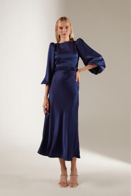 Betty & Sam Heleny Special Design Saks Engagement Dress- Trendyol