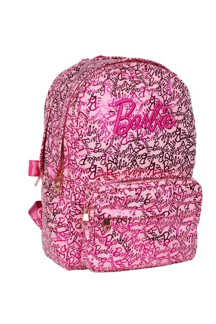 Rucsac de școală pentru copii Wiggle Barbie Mărime mare cu 4 buzunare cu compartimente roz pudrat
