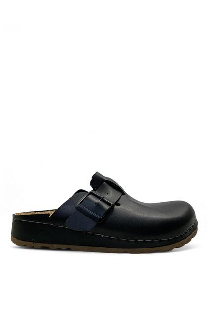 S182 Closed Front Black Anatomical Slippers
