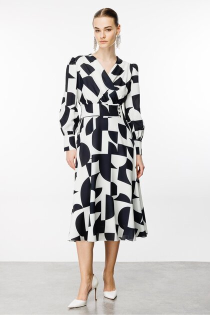Modailgi Midi Boy Printed Dress Black