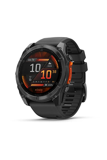 Garmin Fenix 8 – 51mm AMOLED Slate Gri, Siyah Silikon Kayışlı