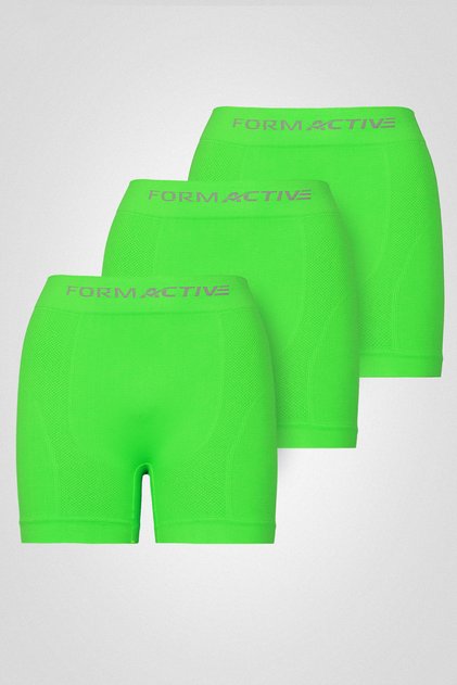 Men's Stitch-Free 3-Piece Boxer Set - Stretch Fabric Microfiber Stretchy Underwear - Neon Green