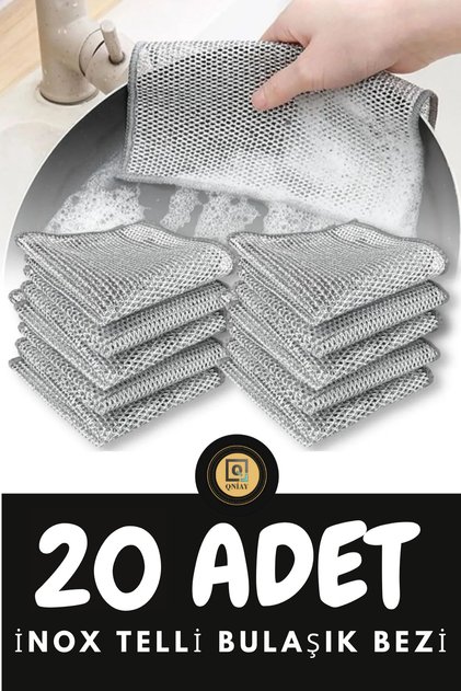 20 Pieces Magic Inox Stainless Wire Dishcloth Dirt Rust Remover Magic Cleaning Cloth and Sponge