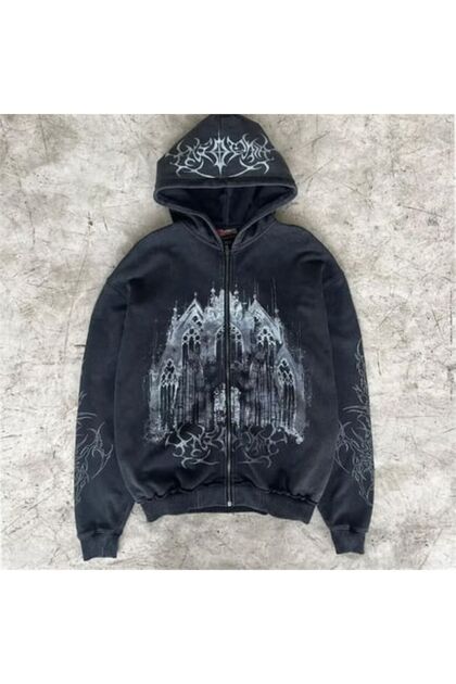 Harajuku Gothic Punk Spooky Castle Unisex Sweatshirt