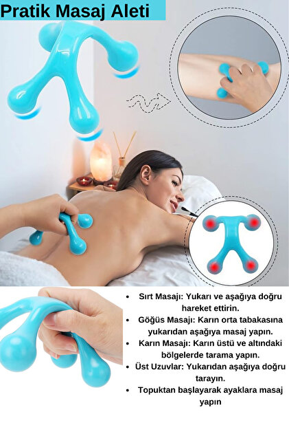 Multi-Purpose Practical Massager-Relaxing Massager,4 Points Acupuncture Plastic Massager