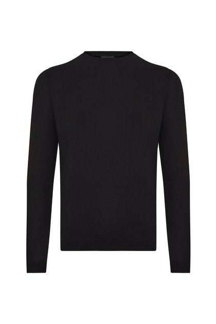 Men's Black Crew Neck Modal Sweater