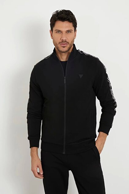 Guess FULL ZIP NEW ARLO SW Erkek Siyah Eşofman Üstü Z2YQ12K6ZS1