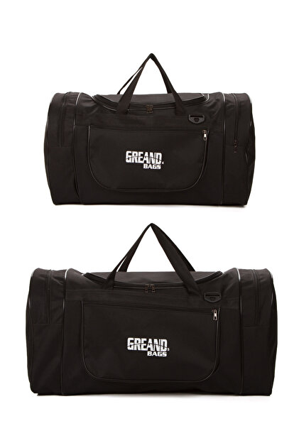 GreandBags 2 Lİ SİYAH SEYAHAT ÇANTASI 4 BÖLMELİ ÇANTA SPOR ÇANTASI
