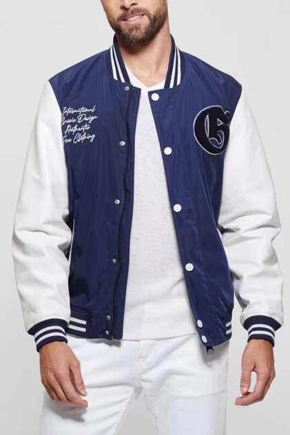 سترة VERSITY BOMBER للرجال باللون الأزرق M4YL11WG9S2-FB53