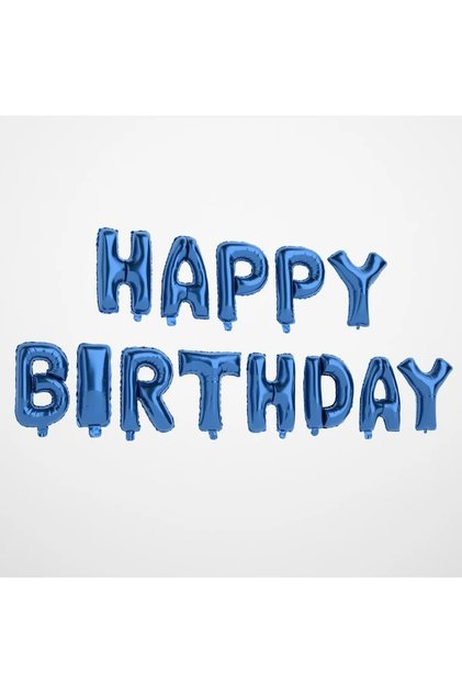 Happy Birthday Blue Foil Balloon 30 Cm