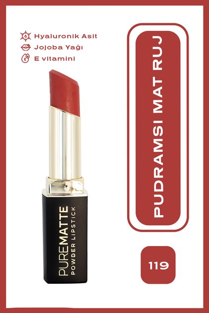 Pure Matte Powder Lipstick - 119 - Pudramsı Mat Kırmızı Ruj