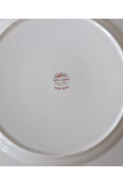 Royal Albert Moss Rose Bone China İngiliz Vintage Pasta Tabağı 19