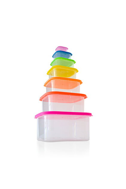 Genel Markalar Renkli 7'li Plastik Saklama Kabı Seti, Pratik ve
