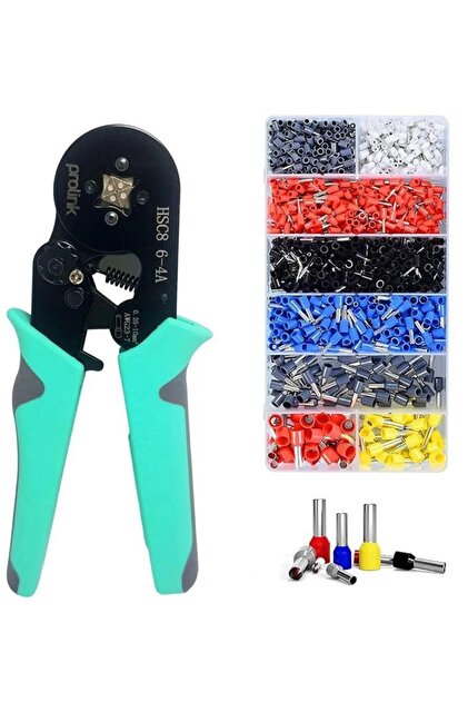 PH-030 (YAC-8) İzoleli Yüksük Sıkma Pensesi 0,25-10mm AWG 23-7 ( Kare Sıkar )+1200 Terminal
