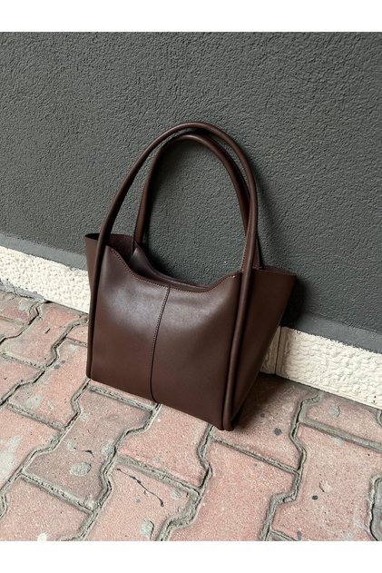Bitter Brown Colored School Model Hand and Women's Shoulder Bag