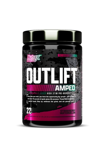 Outlift Amped, Explosive Energy, Pre-Workout, Strawberry Watermelon Flavor, 22Ser