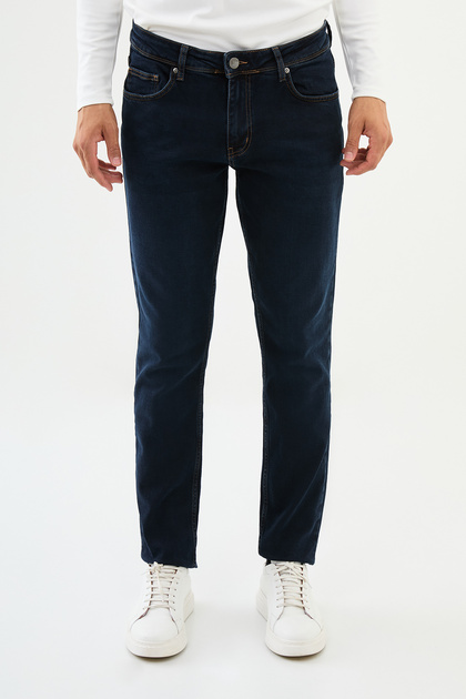 Straight Super Slim Fit Men's Jeans Blue-Black - 33016.24K