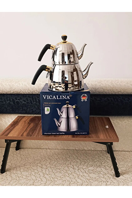 VICALINA Çaydanlık Set 3+1 Model Alman Markası Paslanmaz Çelik Çaydanlık &Ocak üstü Isıtıcı İthal
