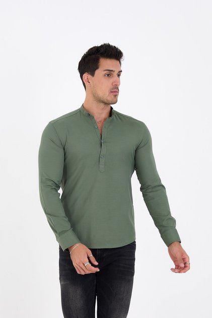 Half Pat Dominant Collar Lyrical and Ferah Slim Fit Shirt