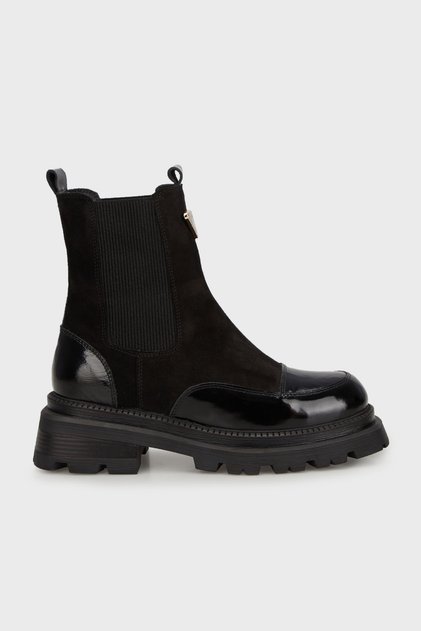 Genuine Leather Thick Soled Boots 24K001R37506