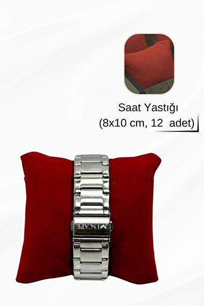 Yaman Hediyelik Saat Yastığı, Saat Kutusu Yastığı Kırmızı Süet