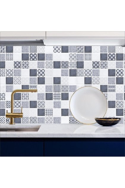 Self-Adhesive Foil Coating Mosaic Stone Pattern between Kitchen Countertops 60Cmx100Cm