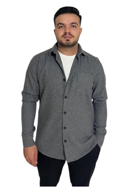 Men's Regular Fit Winter Stamped Jacket Shirt