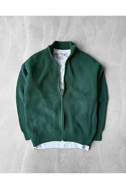 Full Zip Knitwear Sweater Knitted Oversize
