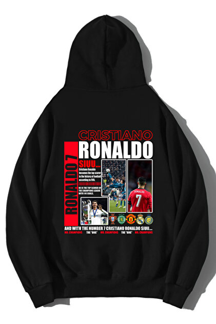 BRZ COLLECTION Unisex Oversize Cristiano Ronaldo Hoodie- Trendyol
