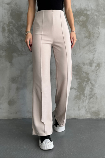 victoria high waisted dress pants taupe Womens korean Formal Trouser Pants – DS Fashion