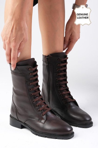 Solana Genuine Leather Brown Women's Boots