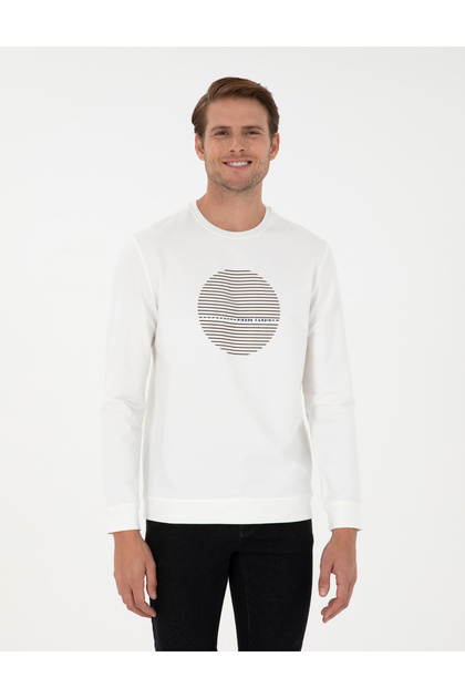 Ecru Regular Fit Sweatshirt 50290634-Vr019