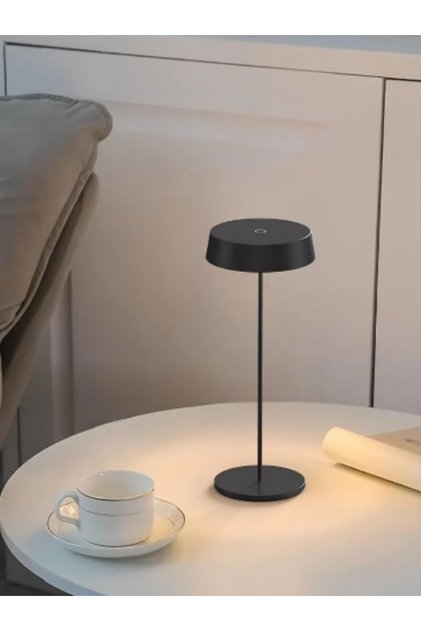 Güneş Enerjili ve Şarjlı 3 Renk (3000K - 4000K - 6500K) Siyah Kasa Dokunmatik Masa Lambası