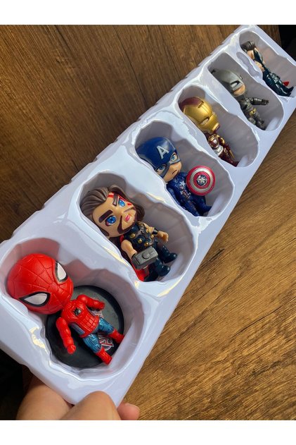 Thor Spiderman Ironman Kaptan Amerika Batman Superman Figür 6'lı Süper kahraman Figür Seti