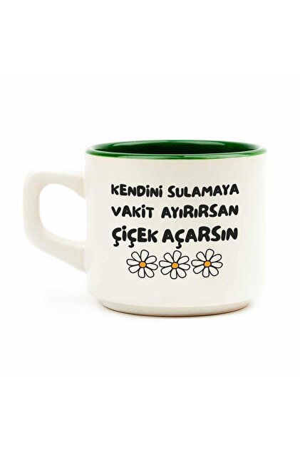 Kendini Sulamaya Vakit Ayırırsan Çiçek Açarsın Beyaz Venüs Kupa - Hediye Seramik Kupa