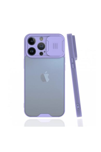 Fibaks iPhone 13 Pro Sürgülü Ultra Ince Renkli Kamera Korumalı