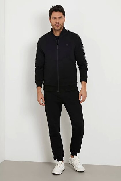 Guess FULL ZIP NEW ARLO SW Erkek Siyah Eşofman Üstü Z2YQ12K6ZS1