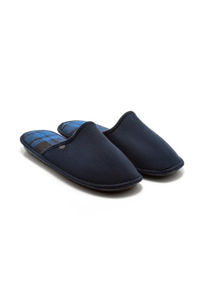 Plaid Men's House Slippers Navy Blue 41/46