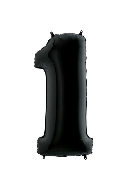 34 inch 1 Black Color Number Foil Balloon