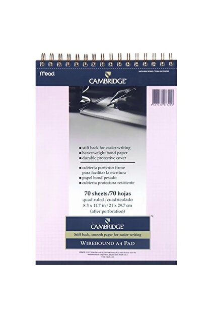 A4 70yp Cambrıdge Kareli Bloknot Pembe M 259418