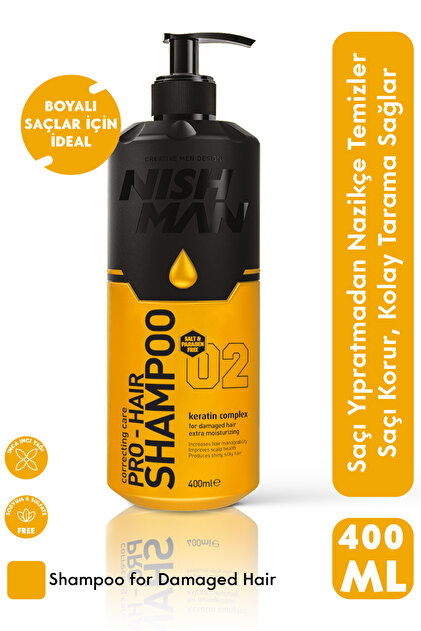 NISHMAN Tuz Ve Paraben Içermeyen Keratin Özlü Saç Bakım Şampuanı