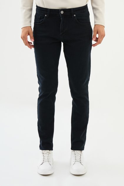 Düz Super Slim Fit Erkek Kot Pantolon Siyah - 33013.24K
